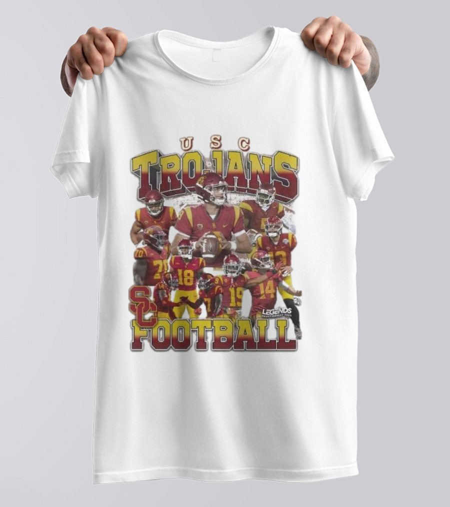 USC Trojans Football Legends Heavy Weight Players Collection T-Shirt