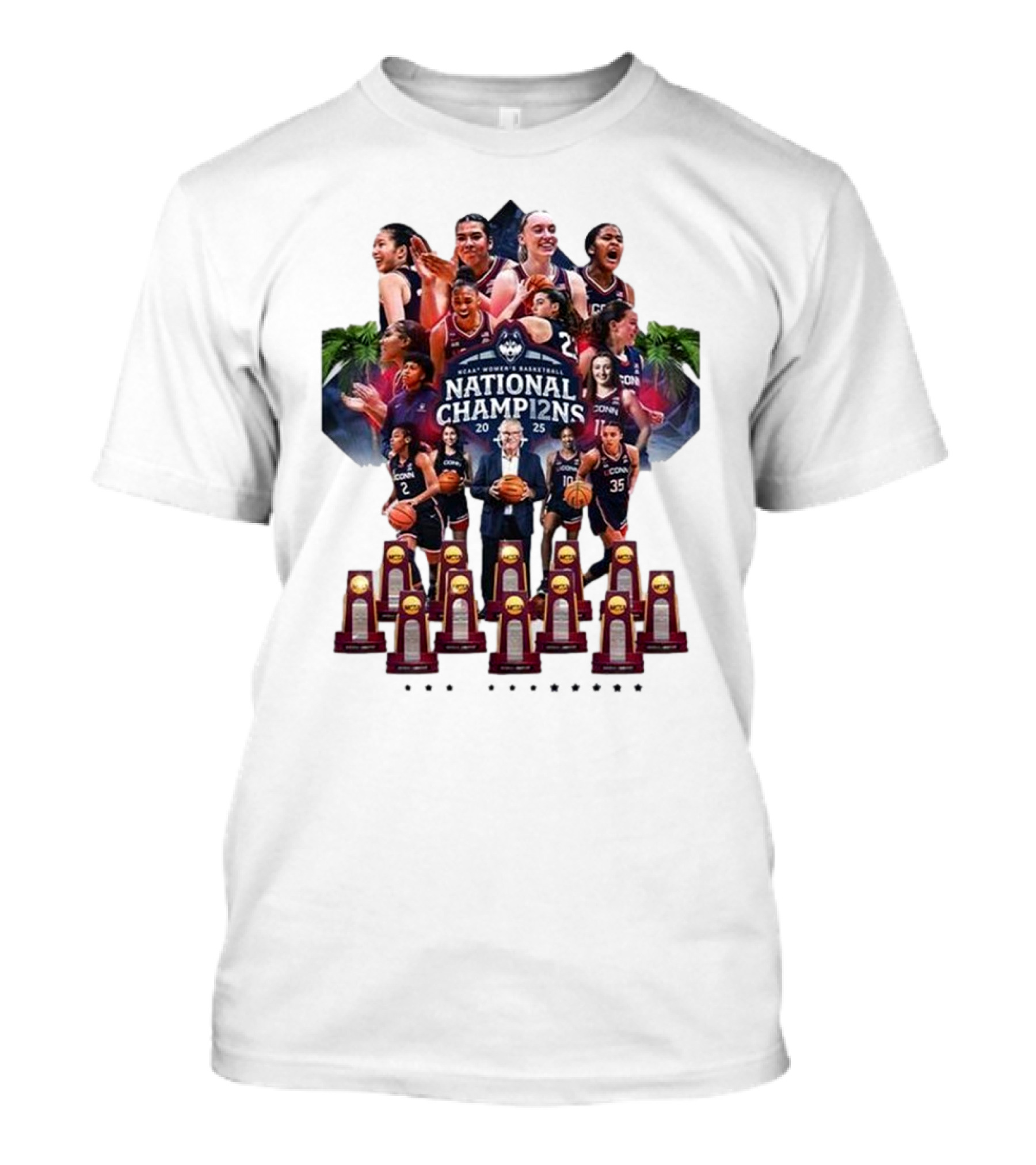 UConn Women's Basketball National Champ12ns 2025 NCAA 12th Title Celebration T-Shirt