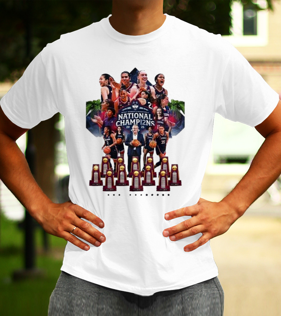 UConn Women's Basketball National Champ12ns 2025 NCAA 12th Title Celebration T-Shirt