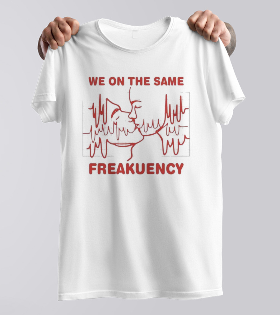 We On The Same Freakuency Sketch Line Waveform Art T-Shirt