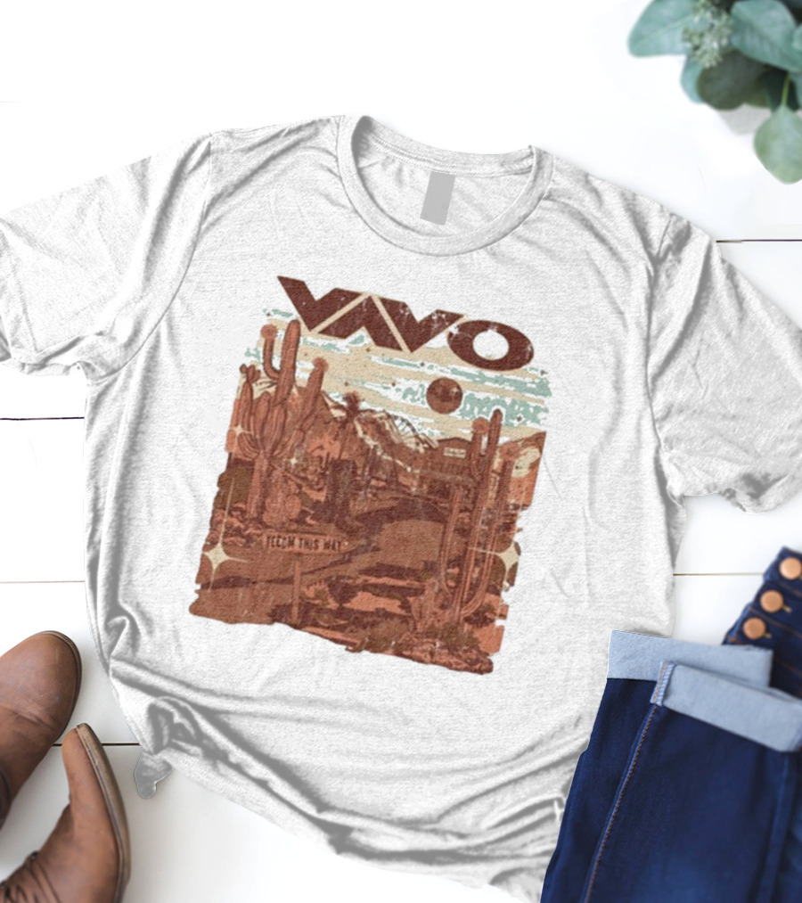 Vavo Cactus Desert Scene Neon Honky Tonk Midweight T-Shirt