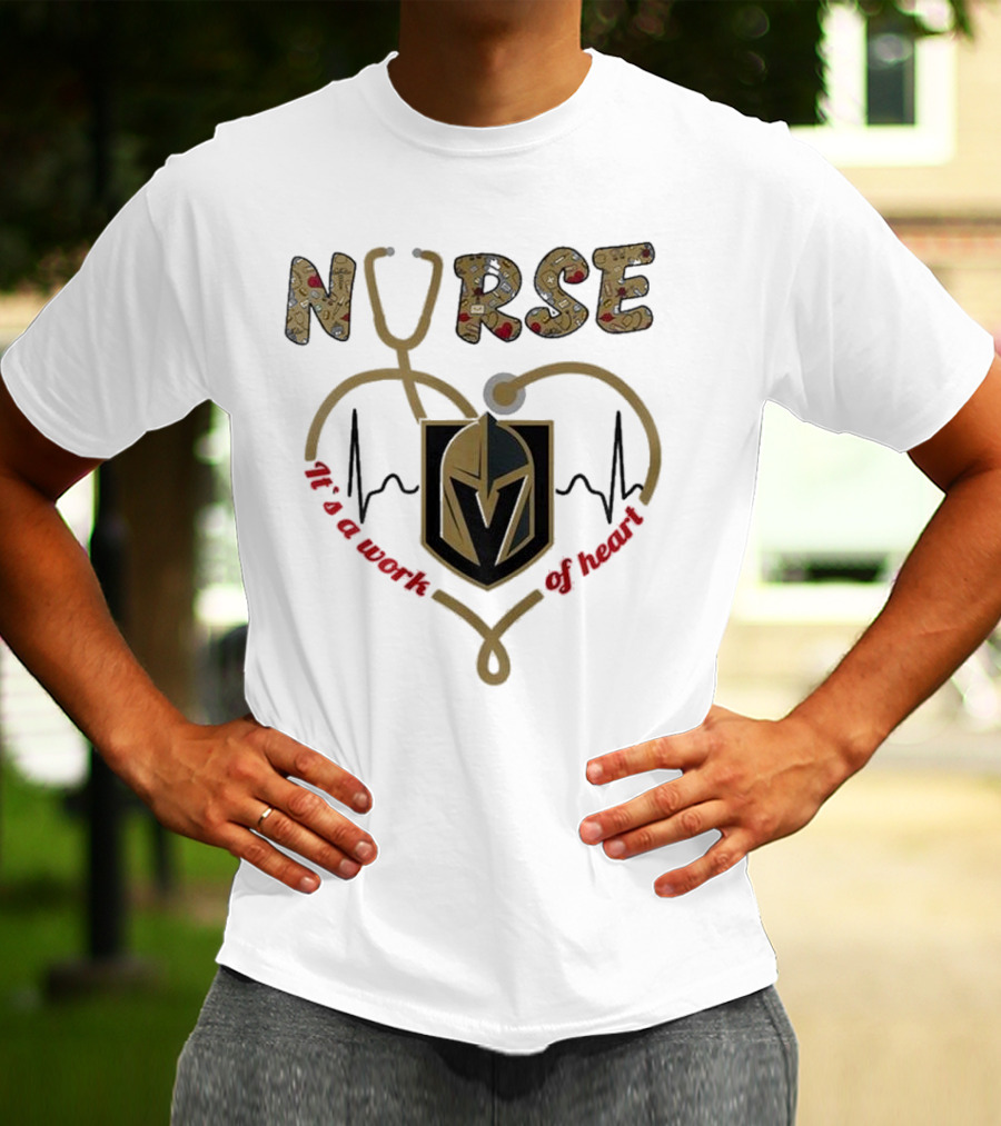 Vegas Golden Knights Nurse Heart Of Gold Appreciation Night 2025 T-Shirt