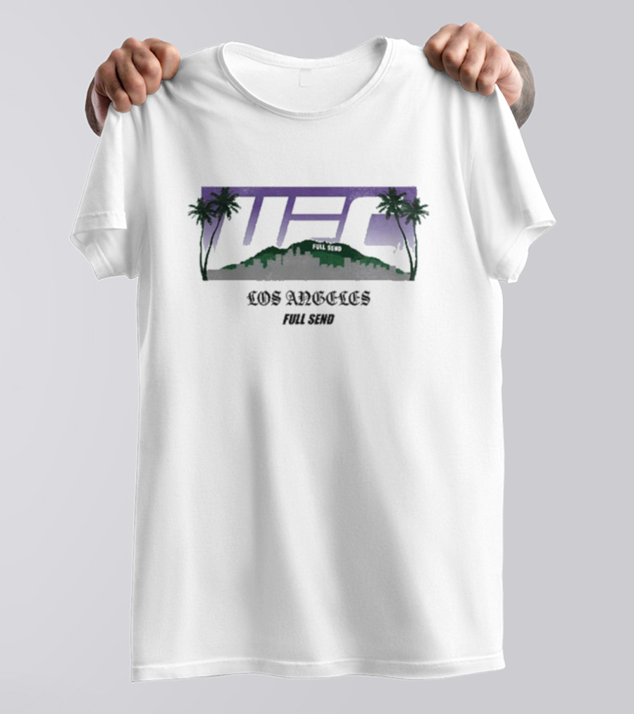 UFC Los Angeles Skyline With Palm Trees Blanc T-Shirt
