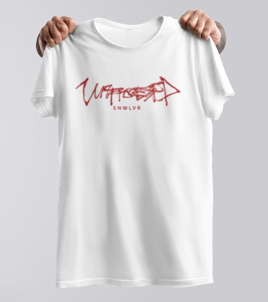 Unprocessed Snwlvr Bold Red Handwriting Style T-Shirt