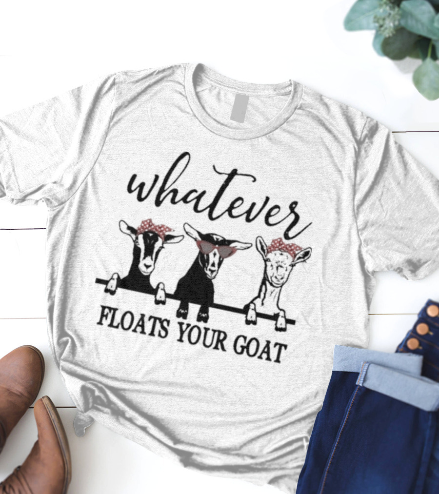 Whatever Floats Your Goat Funny Red Bandana Sunglasses Trio T-Shirt