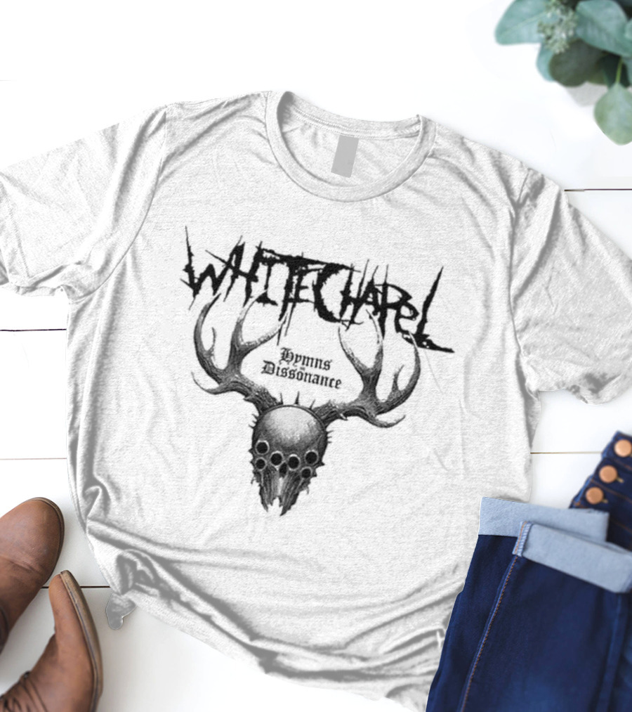 Whitechapel Dissonance Iced Brown Tie Dye Deer Skull Antlers T-Shirt