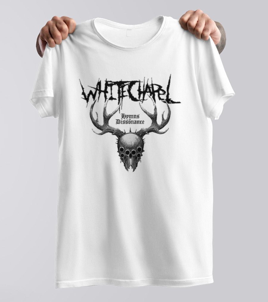 Whitechapel Dissonance Iced Brown Tie Dye Deer Skull Antlers T-Shirt