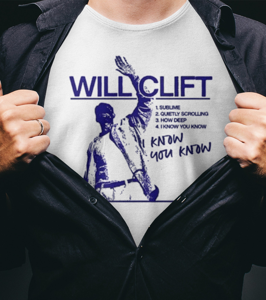 Will Clift Blue Ink Gesture I Know You Know Surreal Tracklist T-Shirt