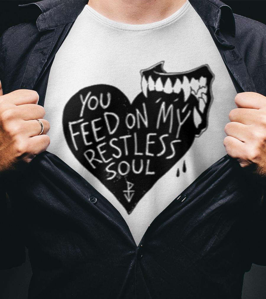 You Feed On My Restless Soul Aggressive Creature Burst Out Horror Theme T-Shirt