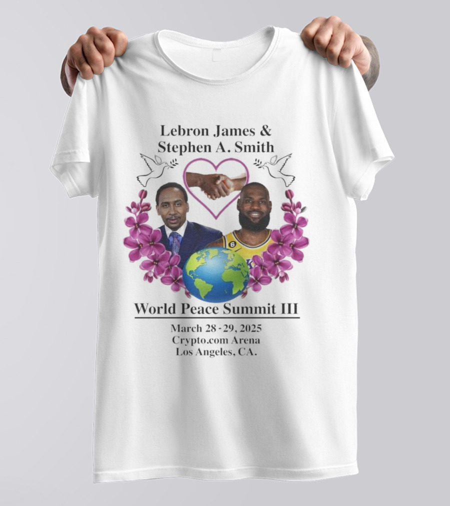 Lebron James Stephen A. Smith World Peace Summit III March 18-20 2025 Crypto.com Arena Los Angeles T-Shirt