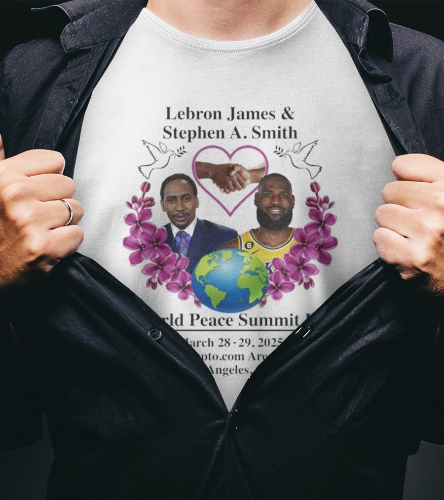 Lebron James Stephen A. Smith World Peace Summit III March 18-20 2025 Crypto.com Arena Los Angeles T-Shirt