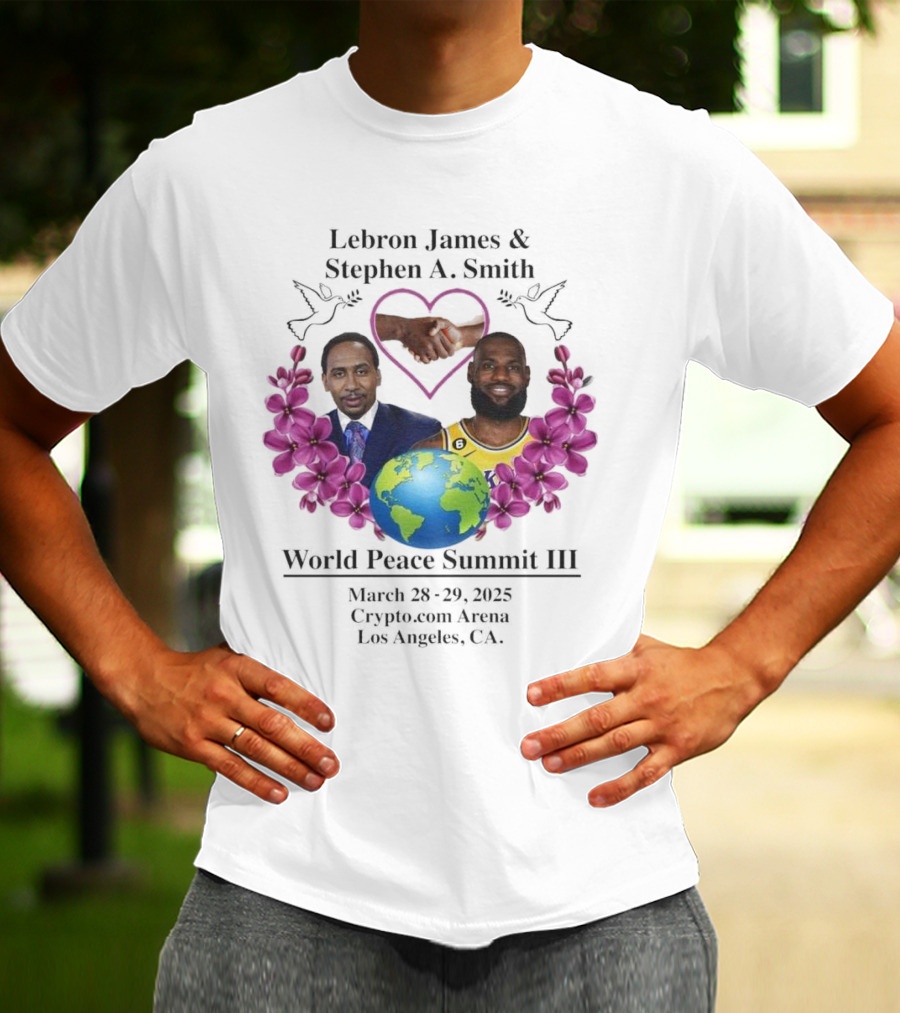 Lebron James Stephen A. Smith World Peace Summit III March 18-20 2025 Crypto.com Arena Los Angeles T-Shirt
