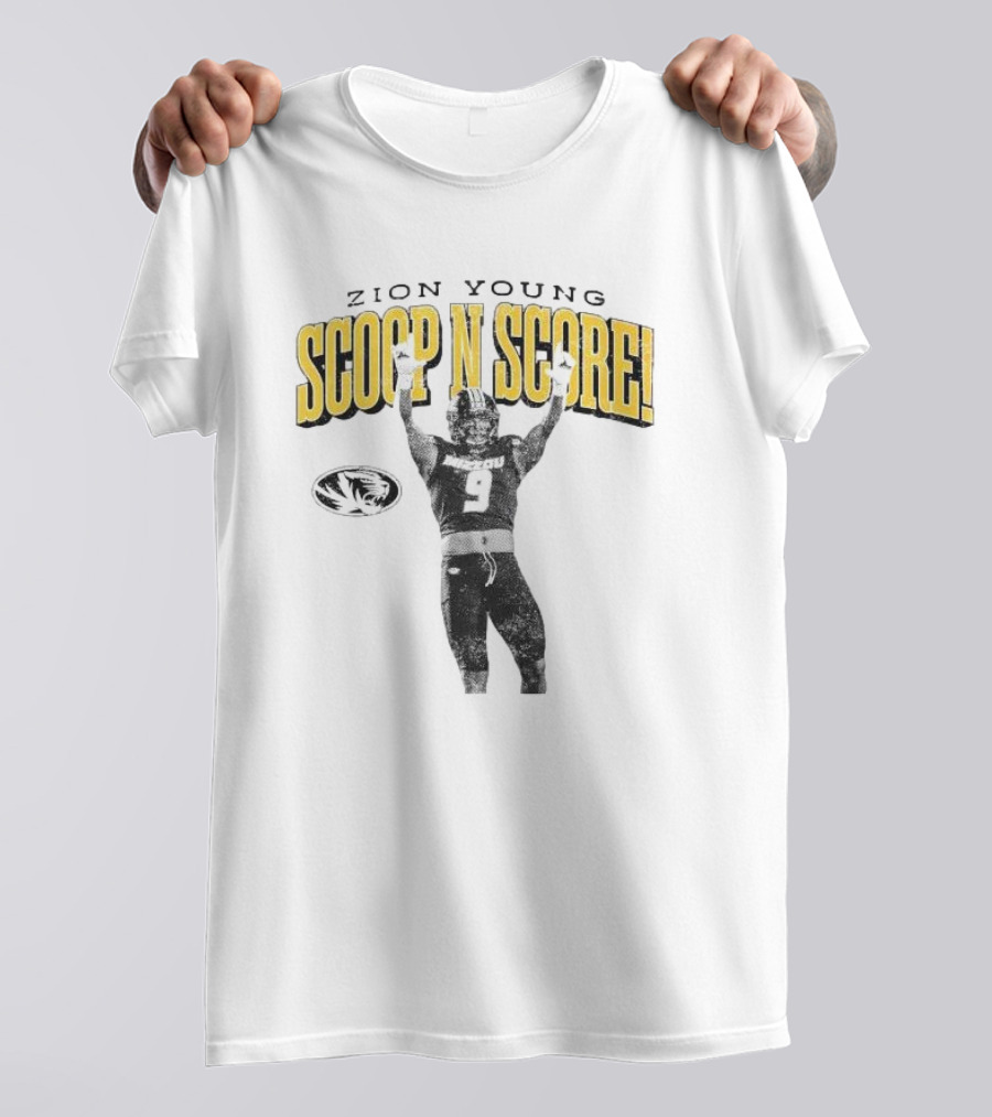 Zion Young Scoop N Score Missouri Tigers Player Number 9 Celebrate Victory T-Shirt