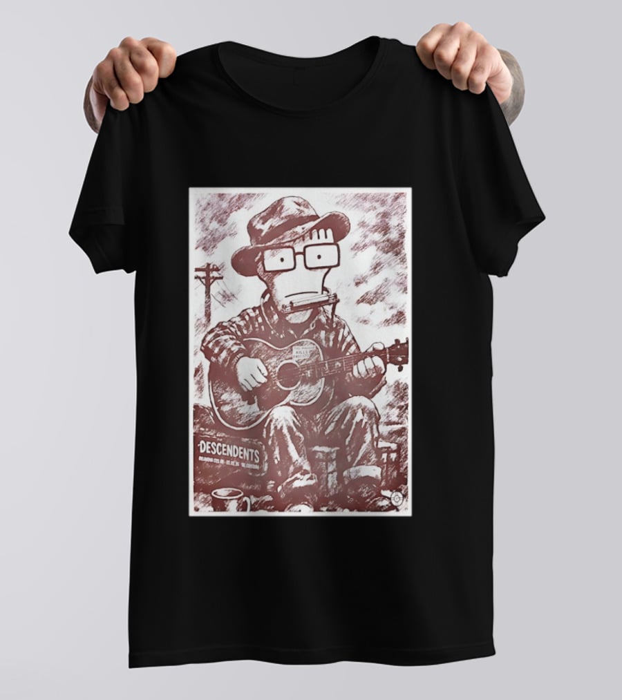 Descendents Tour Oklahoma Mar 2 2026 Character Playing Guitar T-Shirt