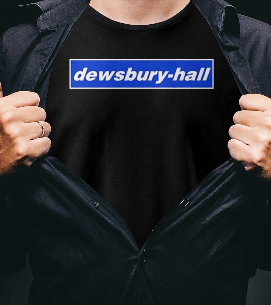 Dewsbury Hall Bold White Text On Blue T-Shirt