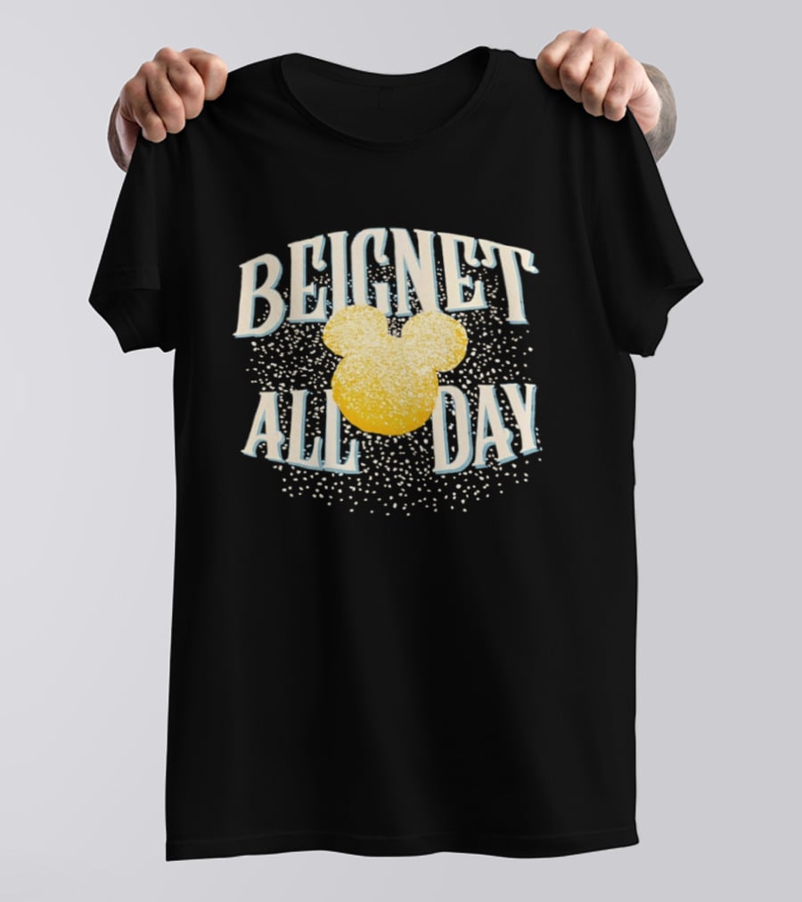 Disney Beignet All Day Mickey Mouse Powdered Sugar Delight T-Shirt