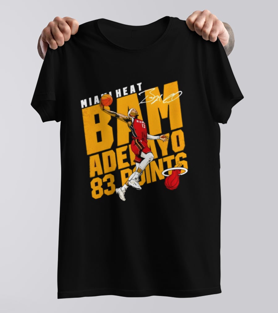 Miami Heat Bam Adebayo 83 Points Basketball Dunk T-Shirt