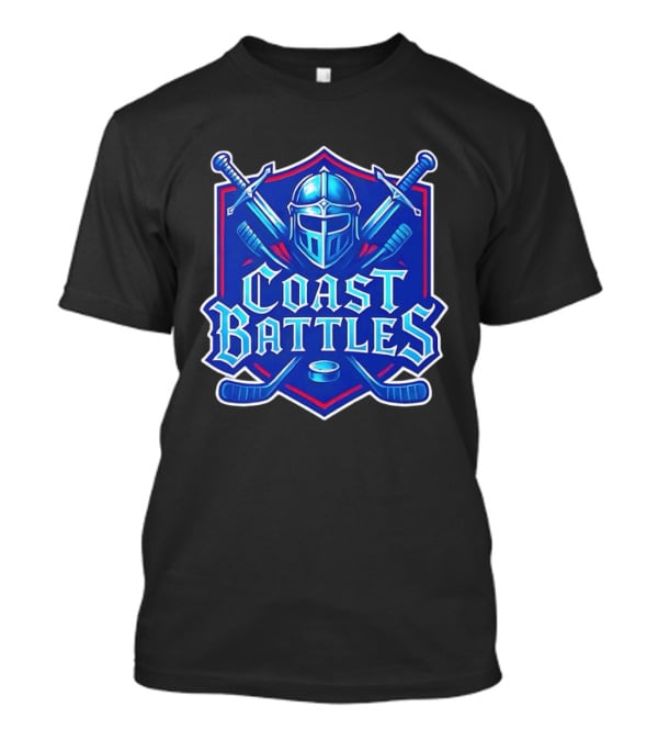 Coast Battles Hockey Knight Helm Swords And Crossed Sticks T-Shirt