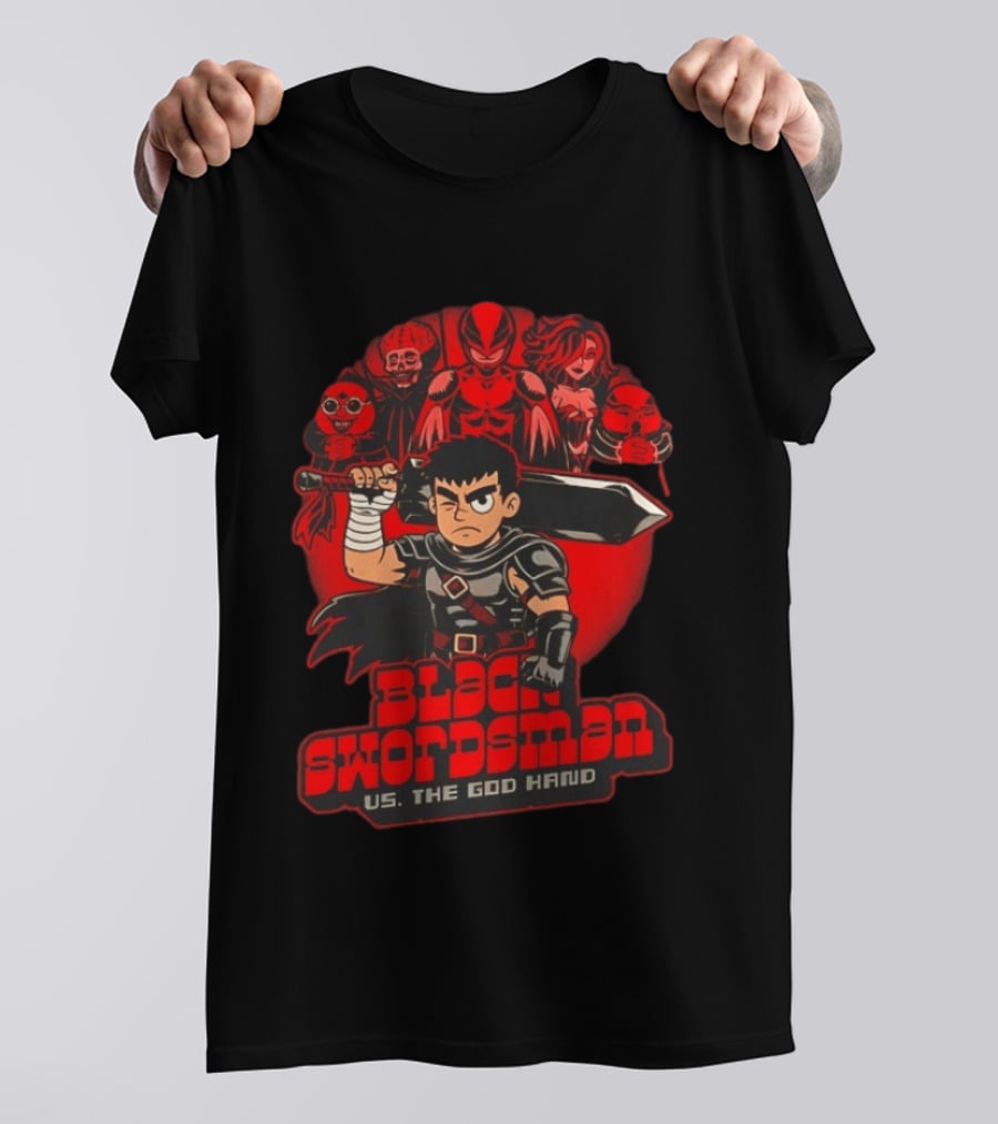 Berserk Black Swordsman Vs The God Hand Scott Pilgrim Vs The World Fusion T-Shirt