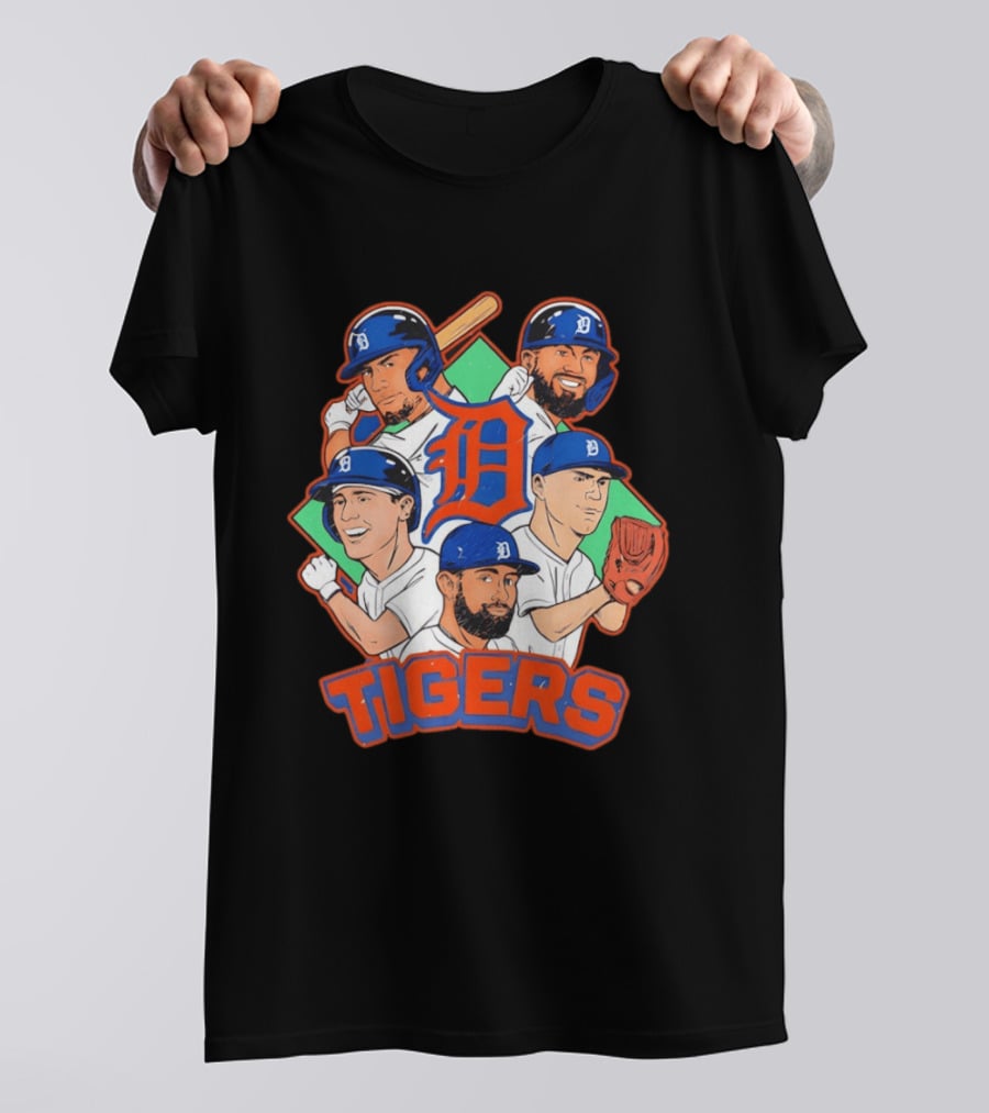 Caricature Tiger Players 2026 Detroit Baseball Big 5 T-Shirt