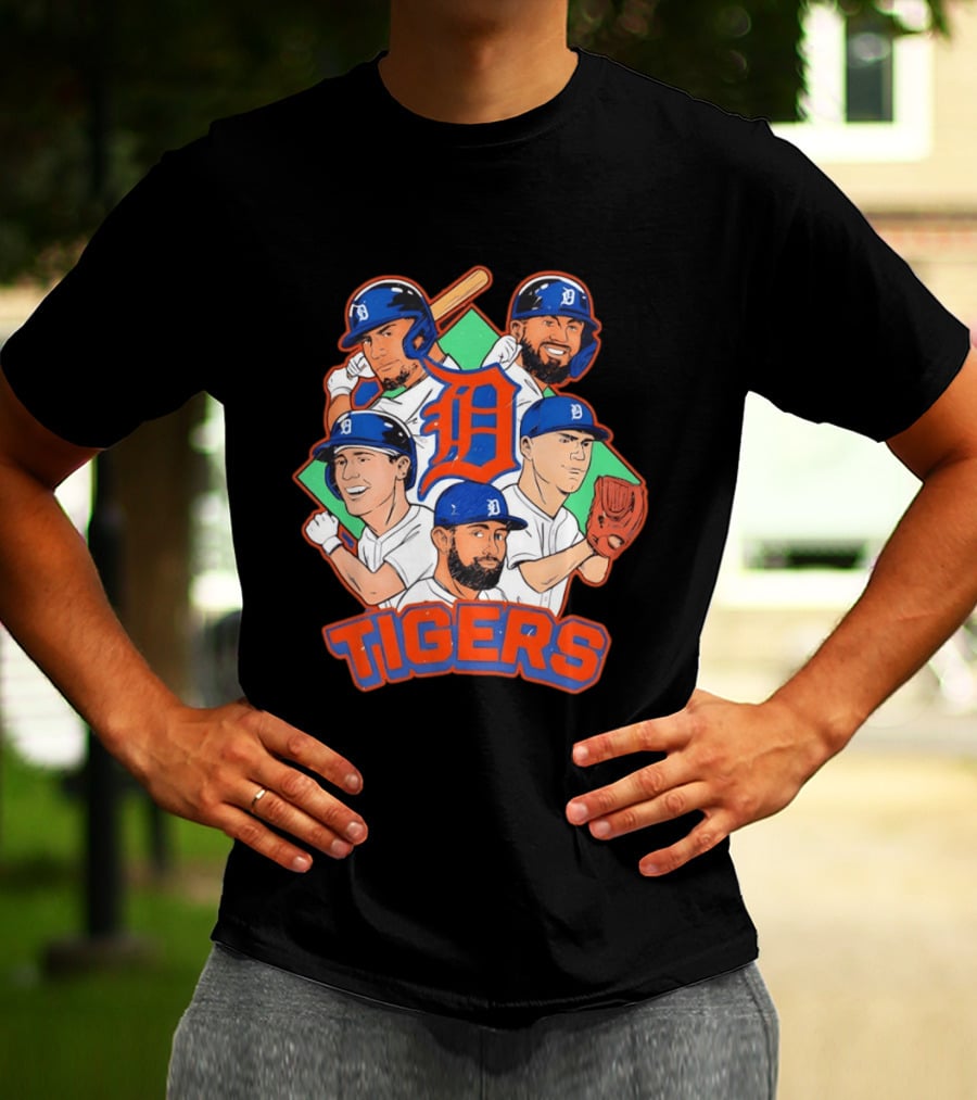 Caricature Tiger Players 2026 Detroit Baseball Big 5 T-Shirt