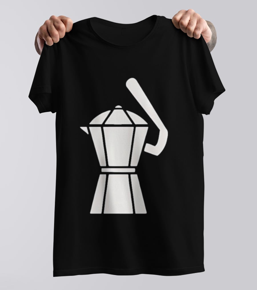 Espresso Baseball Coffee Filter Moka Pot Shape T-Shirt