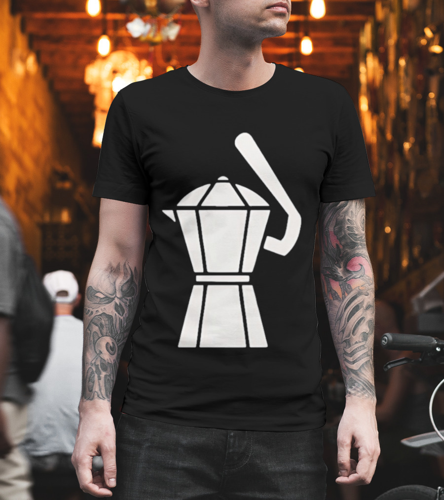 Espresso Baseball Coffee Filter Moka Pot Shape T-Shirt
