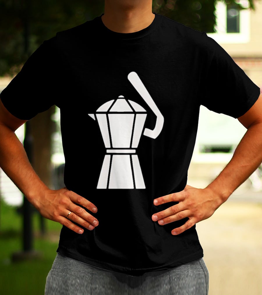 Espresso Baseball Coffee Filter Moka Pot Shape T-Shirt