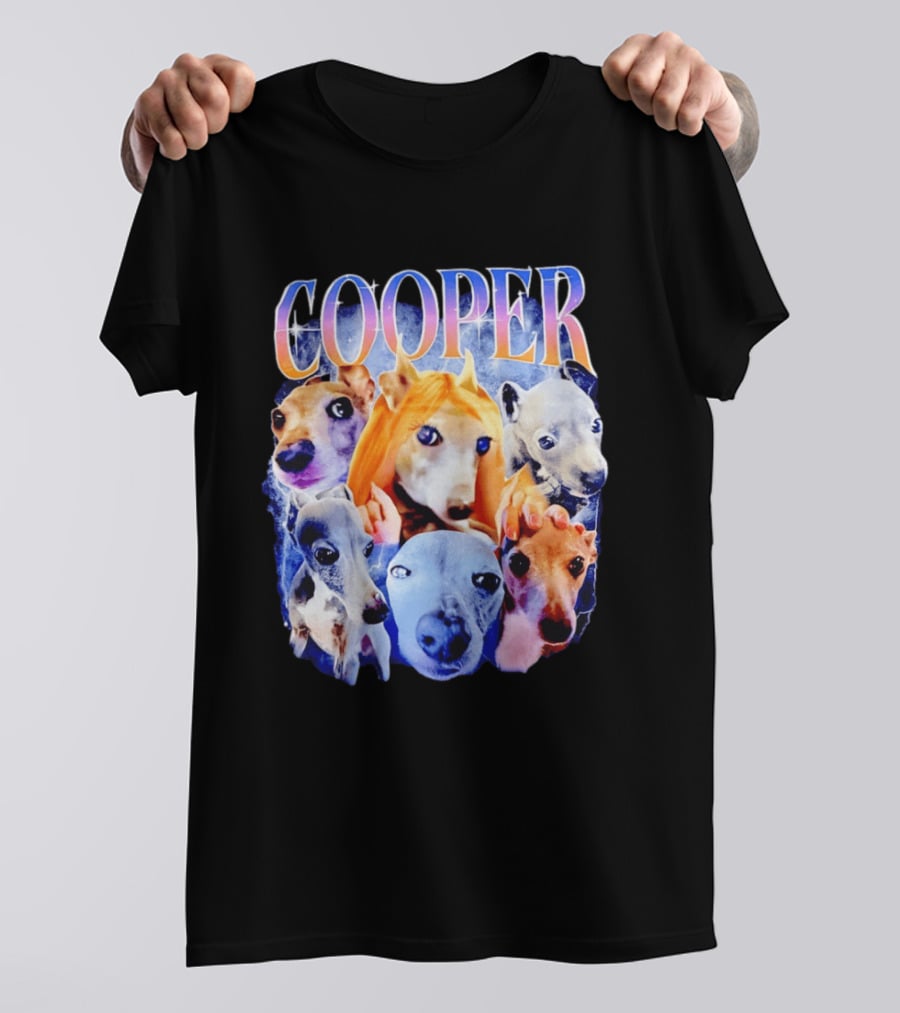 Cooper Dog Collage Colorful Lightning Effects T-Shirt