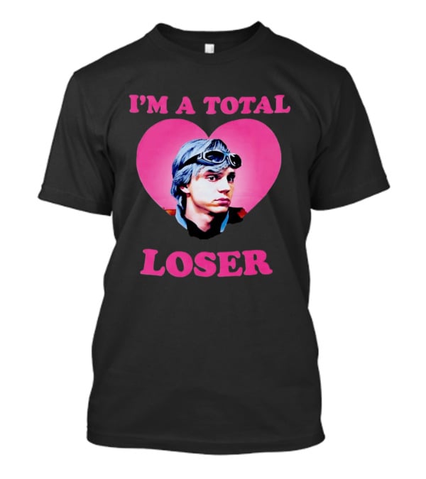 Evan Peters I'm A Total Loser Pink Heart Goggles T-Shirt