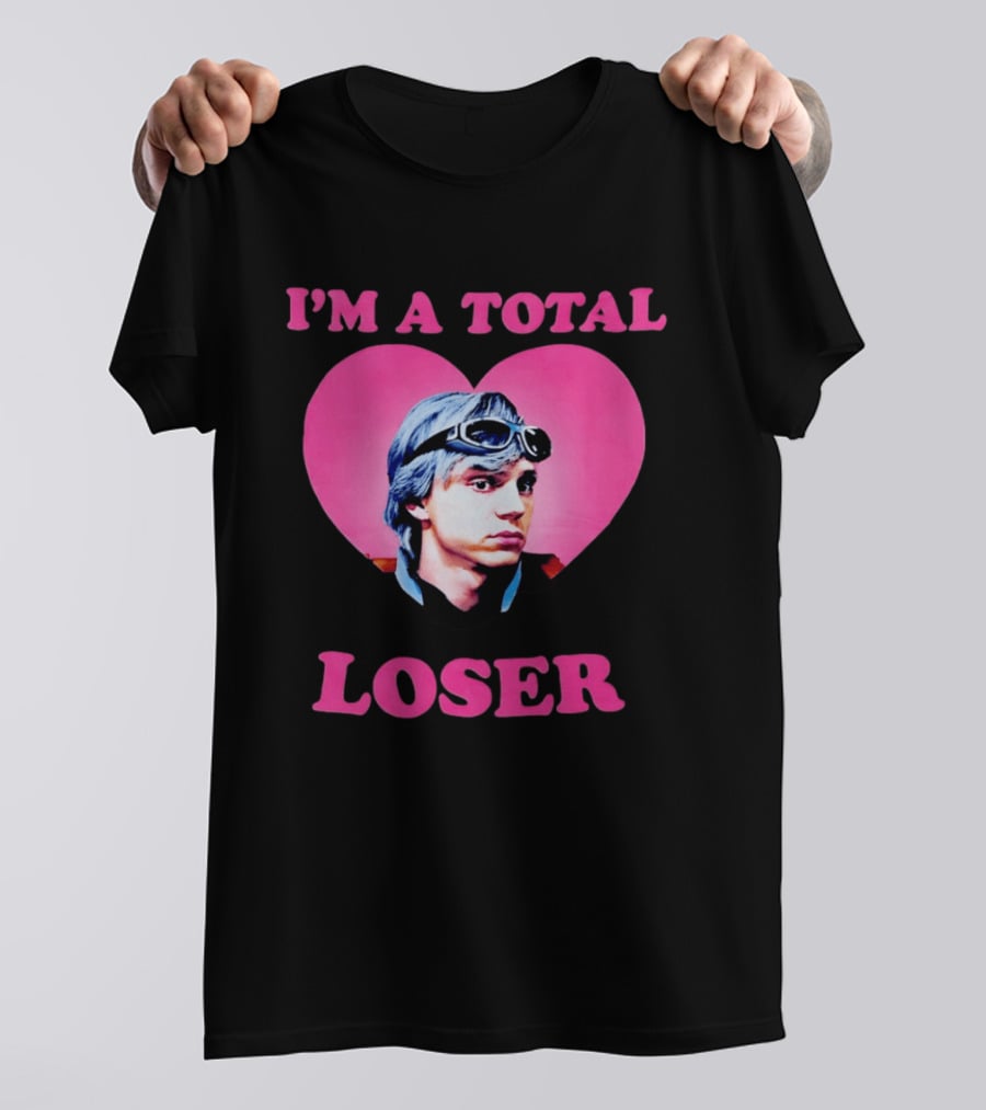 Evan Peters I'm A Total Loser Pink Heart Goggles T-Shirt