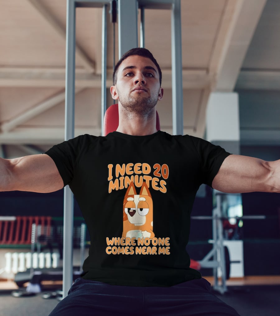 Bingo Heeler I Need 20 Minutes Where No One Comes Near Me T-Shirt