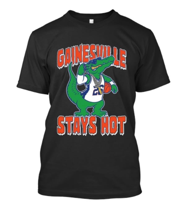 Gainesville Stays Hot Alligator Basketball Player With Sunglasses And Jersey T-Shirt