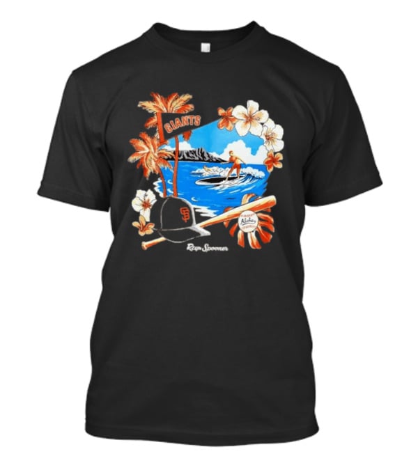 Giants Reyn Spooner Aloha Baseball Beach Surfing Floral Scene T-Shirt