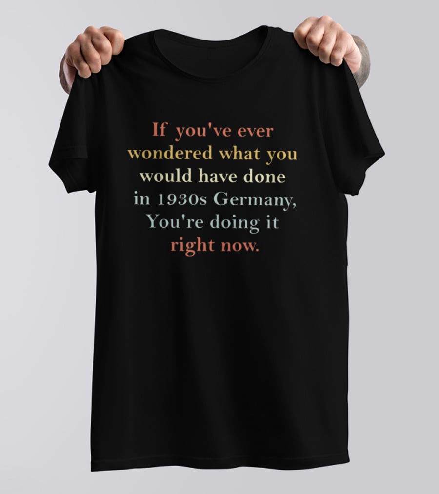 If You've Ever Wondered What You Would Have Done In 1930s Germany You're Doing It Right Now T-Shirt