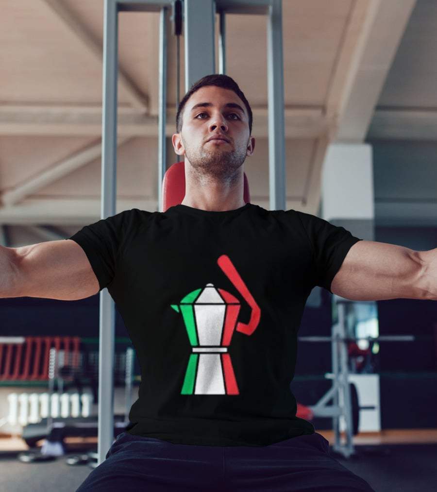 Italian Flag Moka Coffee Pot Icon Italy T-Shirt