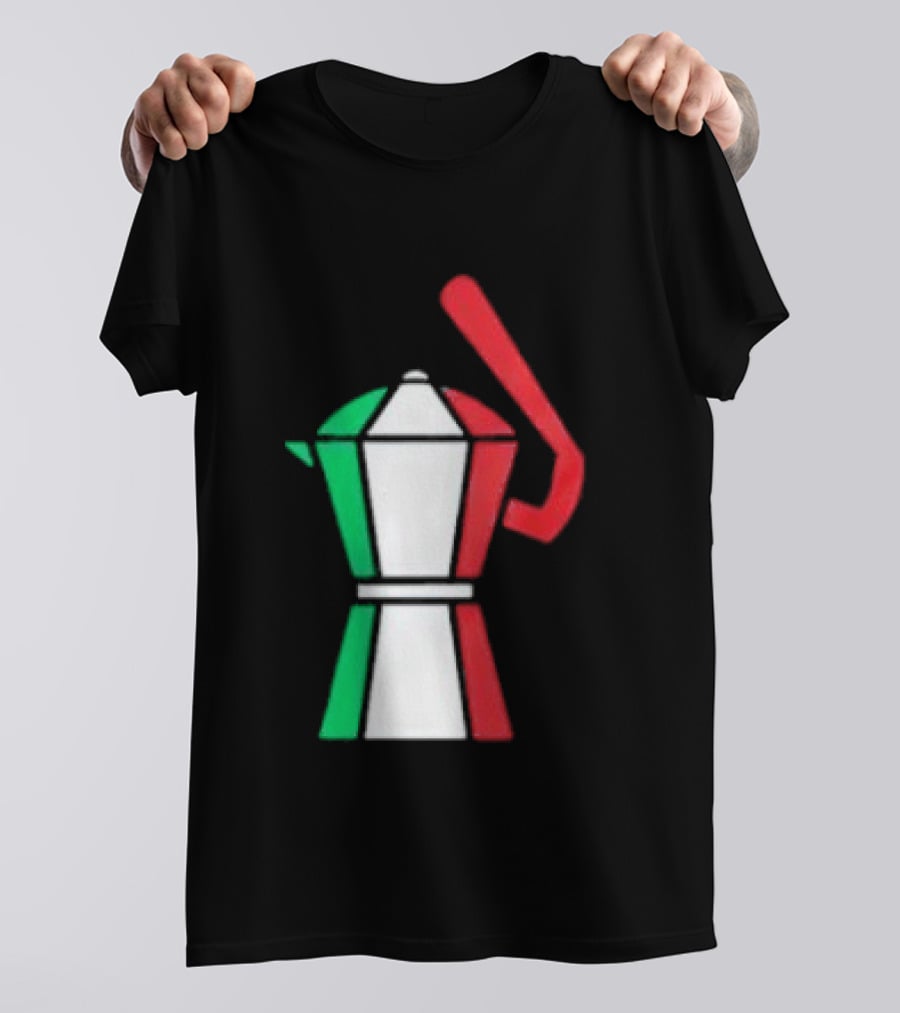 Italian Flag Moka Coffee Pot Icon Italy T-Shirt