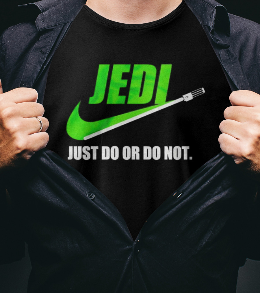 Jedi Just Do Or Do Not Lightsaber Swoosh T-Shirt