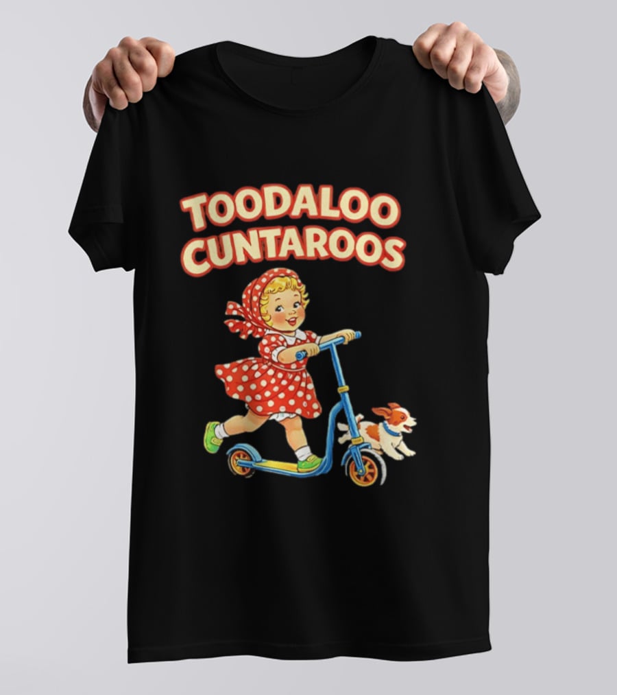 Toodaloo Cuntaroos Little Girl On Scooter With Dog T-Shirt