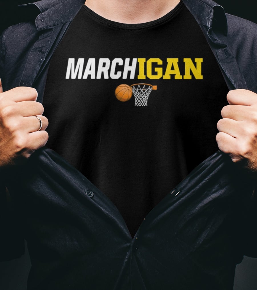 Marchigan Basketball Michigan Wolverines March Madness T-Shirt