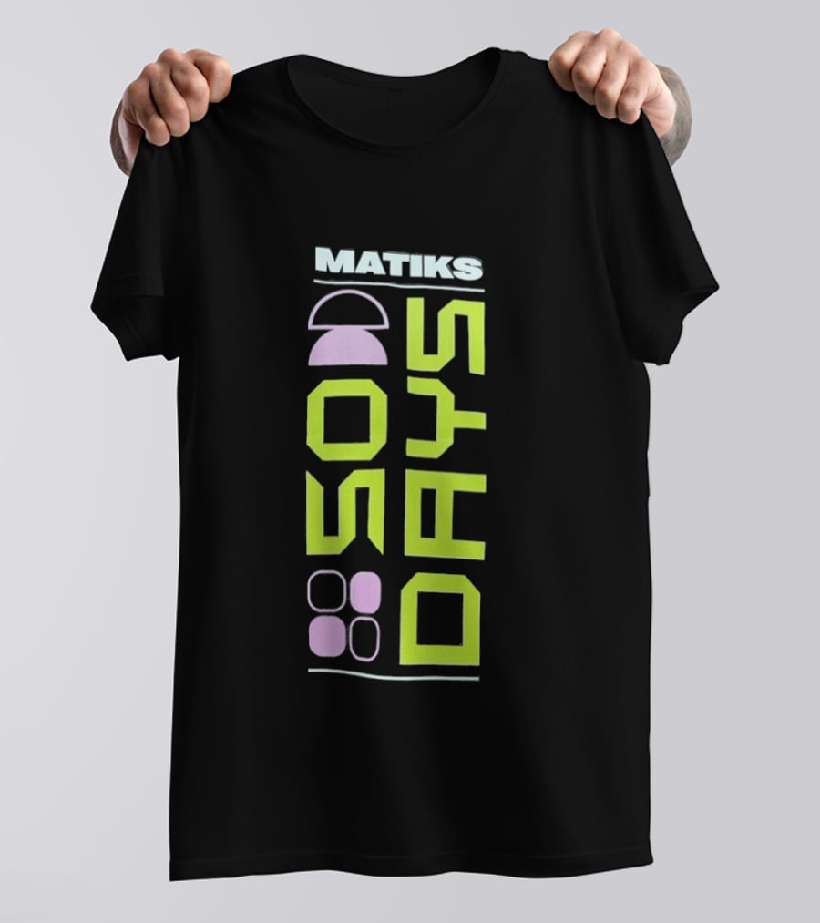 Matiks 50 Days Geometric Neon Shapes And Numbers T-Shirt