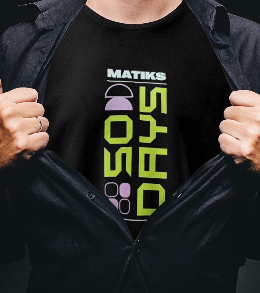 Matiks 50 Days Geometric Neon Shapes And Numbers T-Shirt