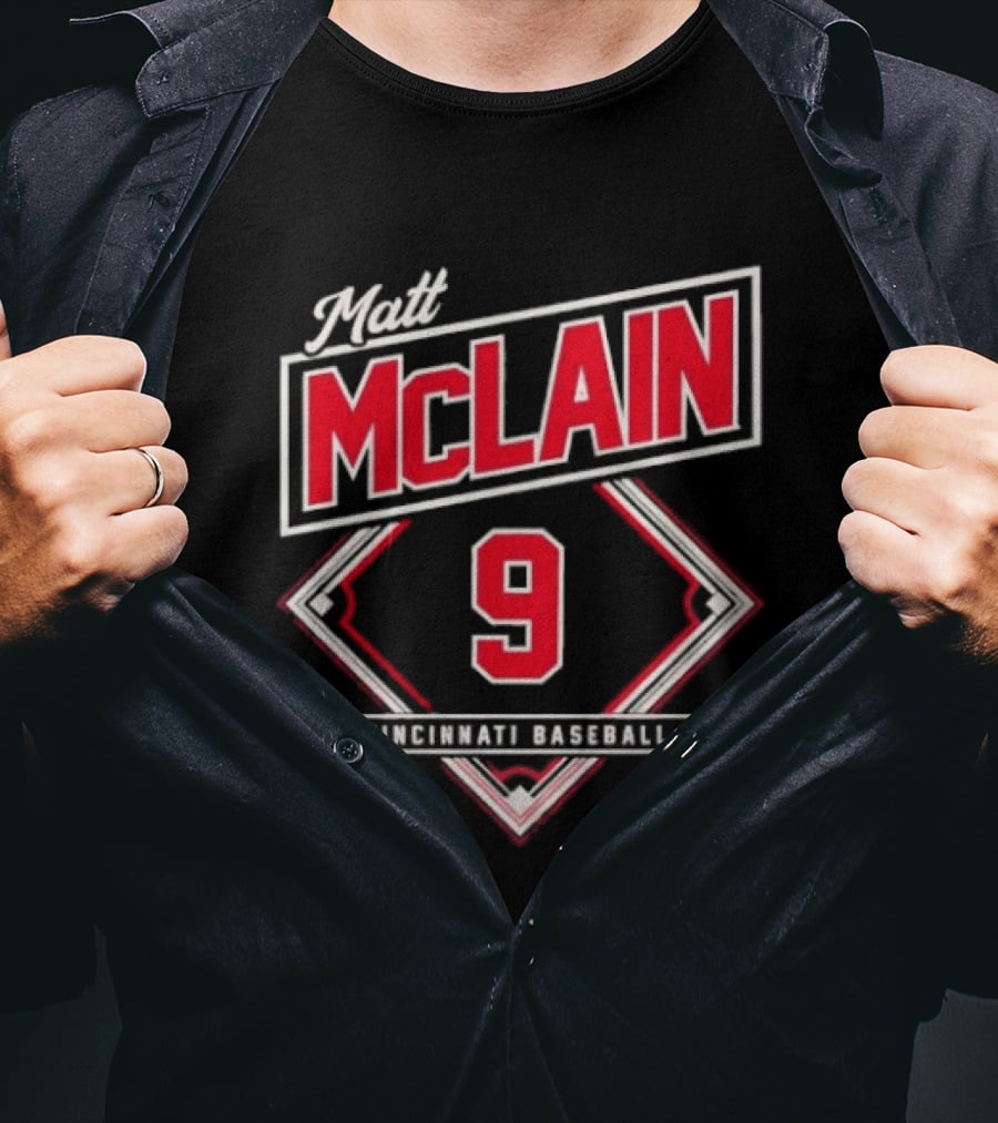Matt McLain 9 Cincinnati Baseball Diamond T-Shirt