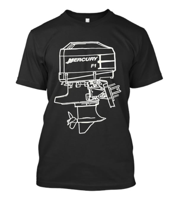 Mercury F1 Outboard Engine Sketch T-Shirt