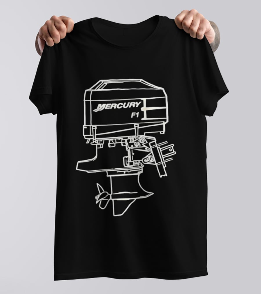 Mercury F1 Outboard Engine Sketch T-Shirt