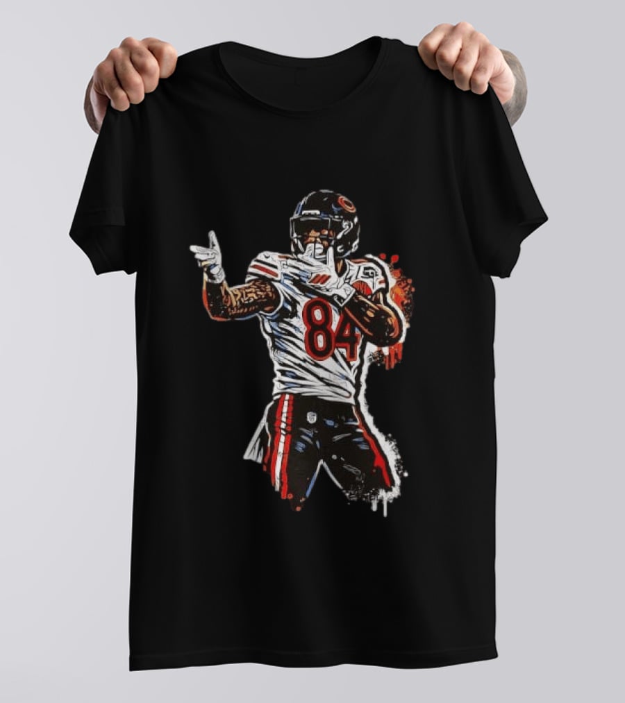 Number 84 Chicago Bears Football Player Action Pose T-Shirt
