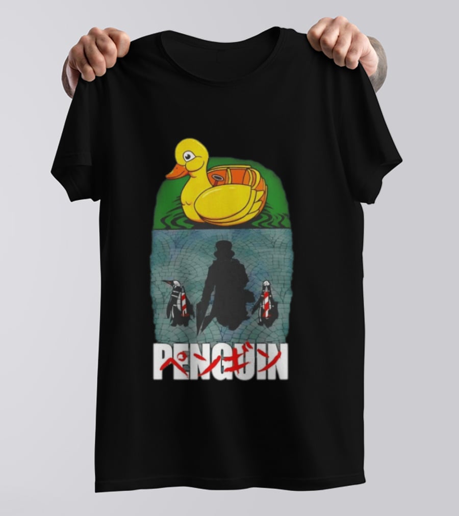 Penguin Oswald Cobblepot Walking Toward Duck Akira T-Shirt