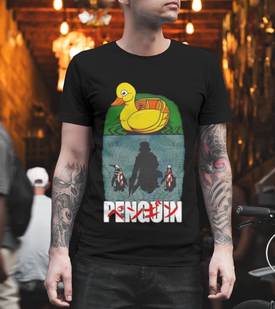 Penguin Oswald Cobblepot Walking Toward Duck Akira T-Shirt