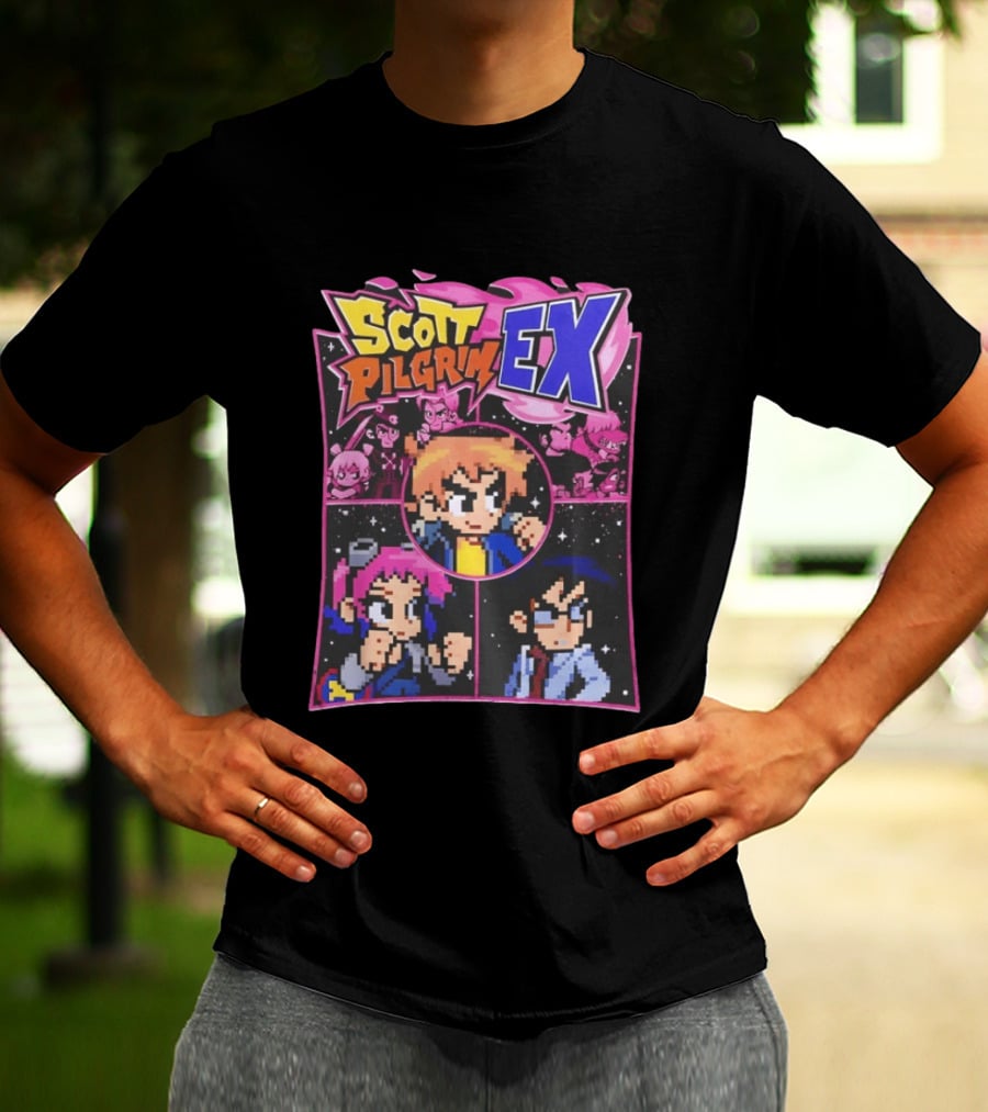 Scott Pilgrim EX Pixel Art Character Grid T-Shirt
