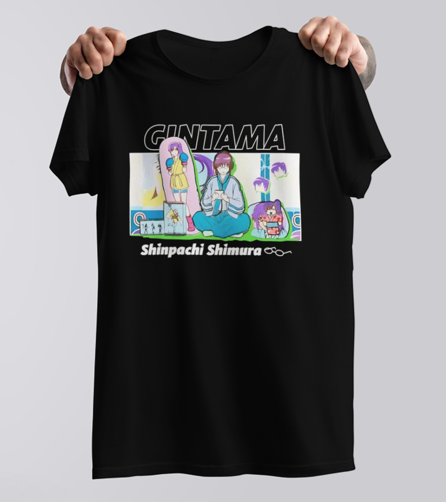 Gintama Shinpachi Shimura Character Collage T-Shirt
